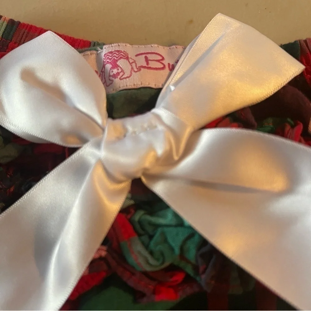 Ruffle Butts Red & Green Girl's Bloomers Size 12-18 Months Excellent Condition